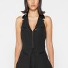 Maniere De Voir Open Back Waistcoat With Vegan Leather | Matching Sets