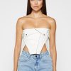 Maniere De Voir Vegan Leather Biker Corset | Tops & T Shirts