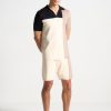 Maniere De Voir Colour Block Knit Shorts - Black/Beige | Knitwear