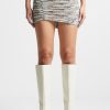 Maniere De Voir Ruched Lace Asymmetric Mini Skirt | Matching Sets