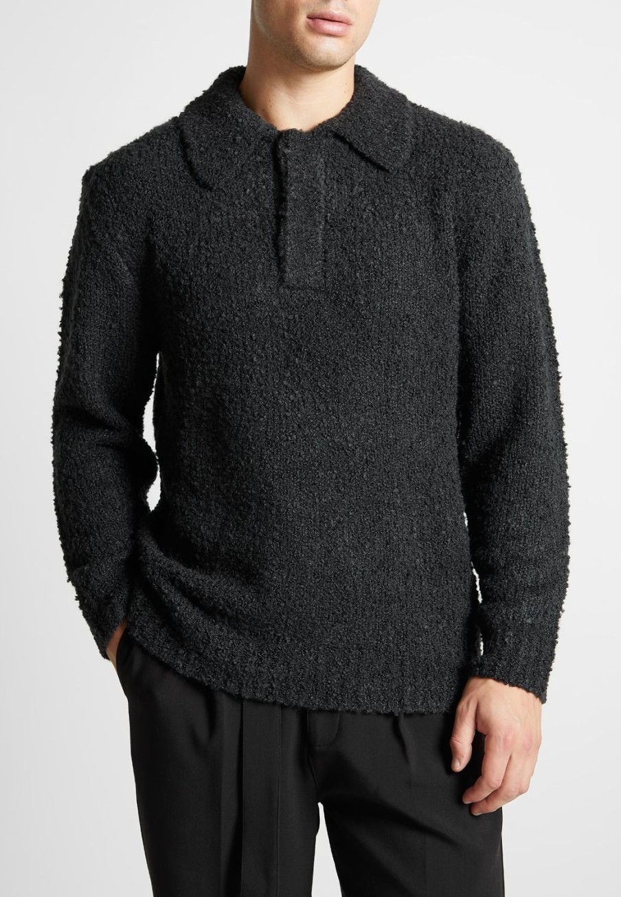 Maniere De Voir Boucle Knit Polo Jumper | Knitwear