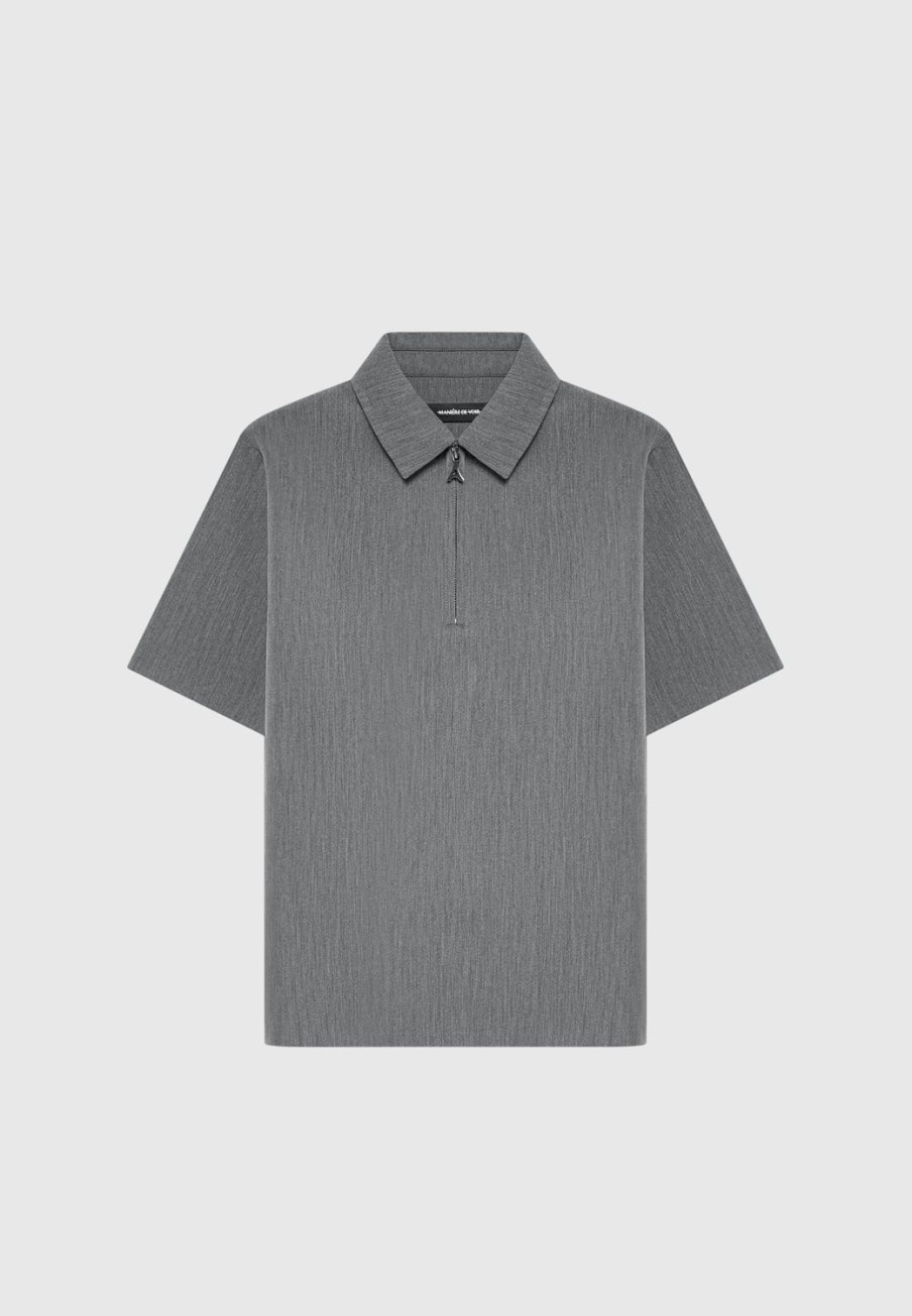 Maniere De Voir Tailored Zip Polo Top | Polo Tops