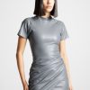 Maniere De Voir Vegan Leather Gathered Dress | Dresses