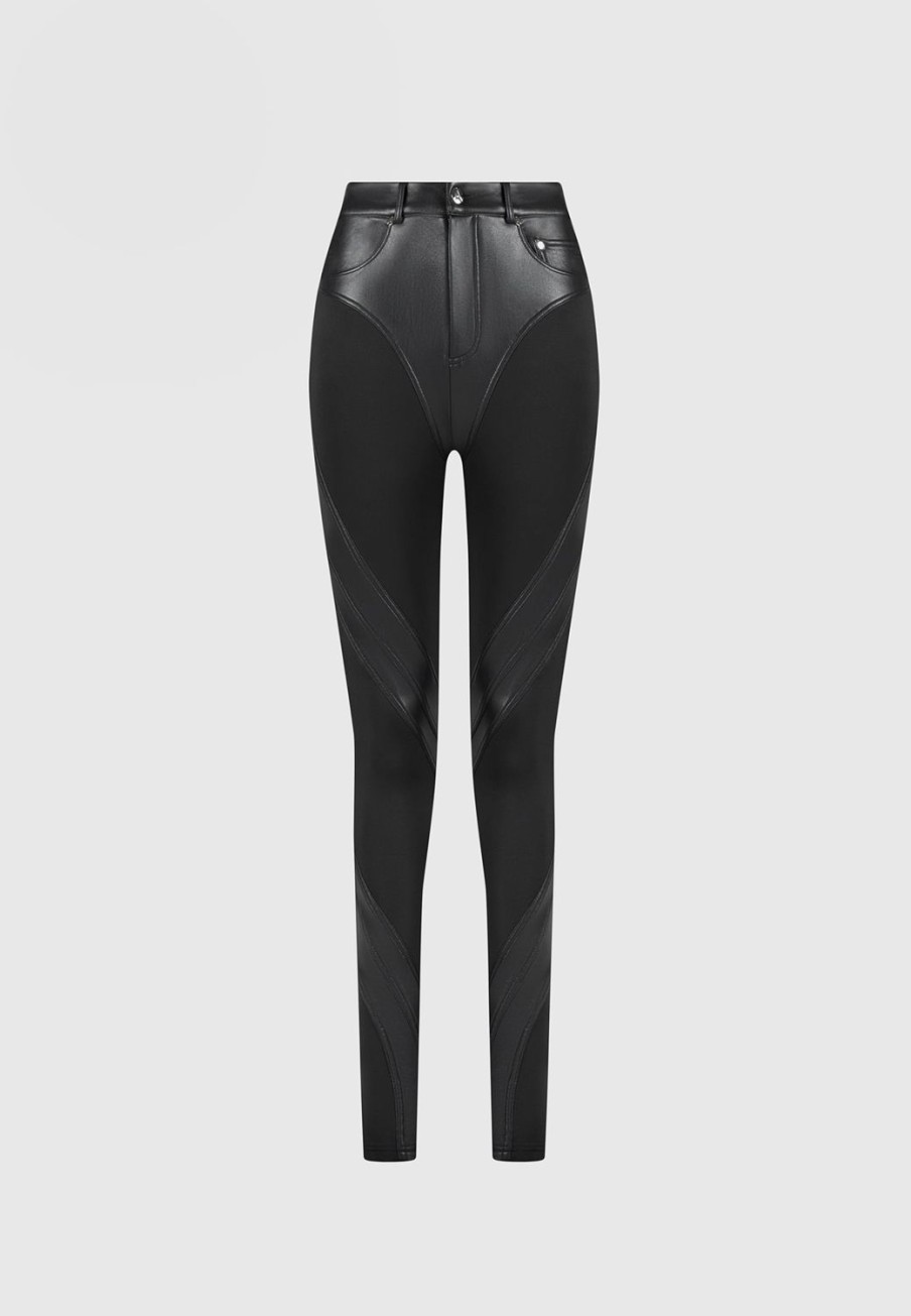 Maniere De Voir Vegan Leather Contour Leggings | Matching Sets