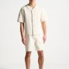 Maniere De Voir Signature Boxy Baseball Shirt - Beige | Shirts