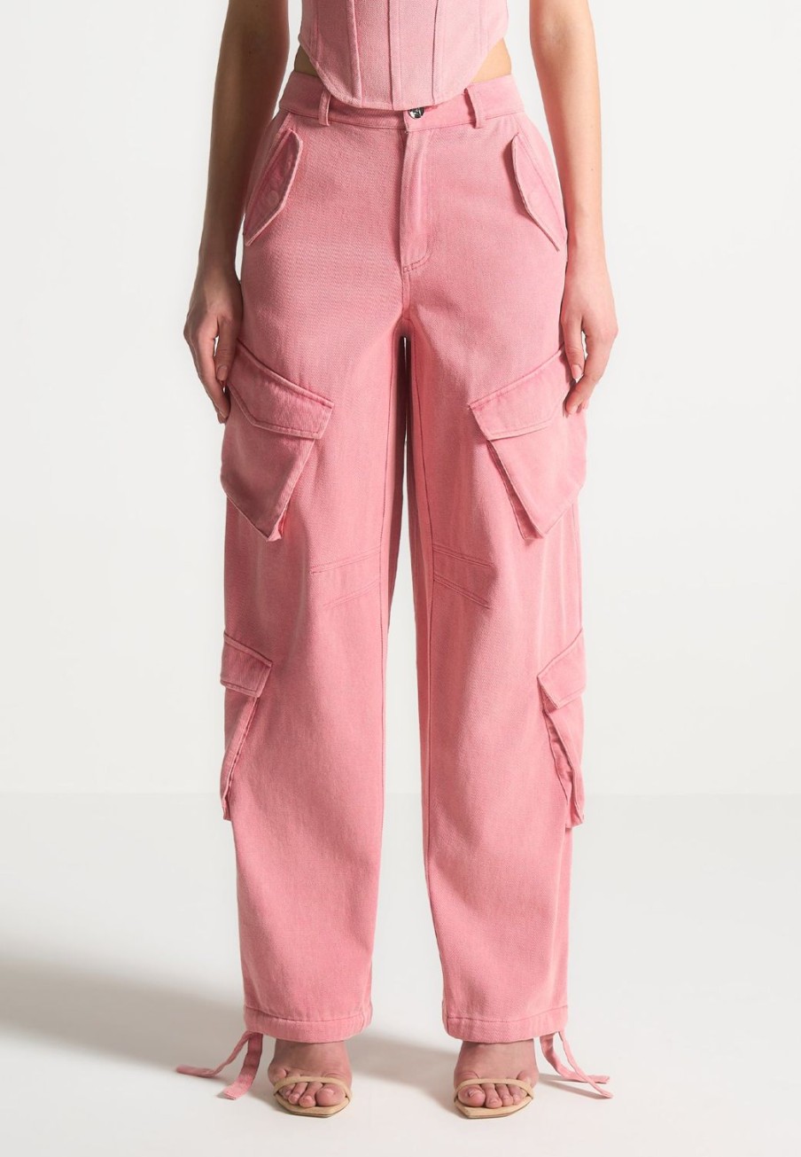 Maniere De Voir High Waisted Cargo Pants - Washed | Cargo Pants & Joggers