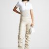 Maniere De Voir Tacked Vegan Leather T-Shirt Jumpsuit | Jumpsuits & Playsuits