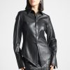 Maniere De Voir Vegan Leather Angled Shirt | Shirts