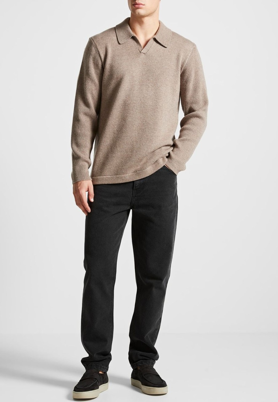 Maniere De Voir Wool Blend Knit Revere Long Sleeve Jumper | Knitwear