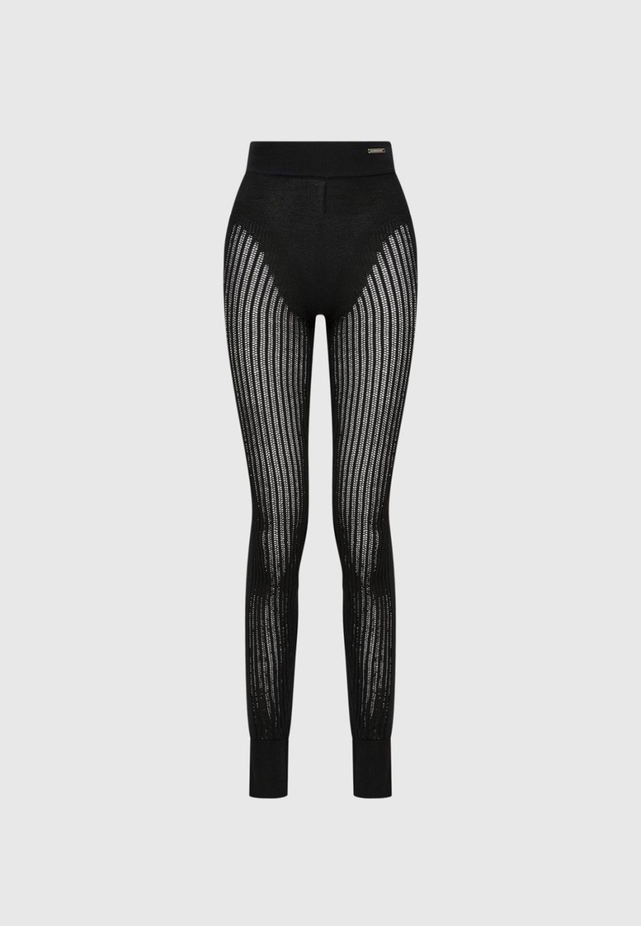 Maniere De Voir Knitted High Waisted Leggings | Leggings