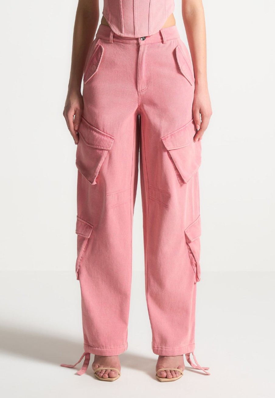 Maniere De Voir High Waisted Cargo Pants - Washed | Matching Sets