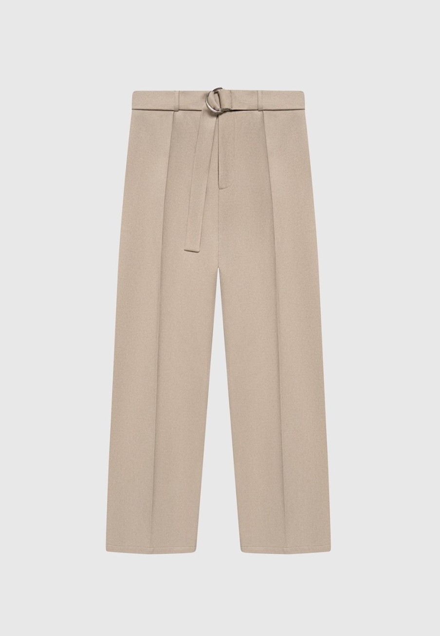 Maniere De Voir Textured Belted Tailored Trousers | Formal Trousers