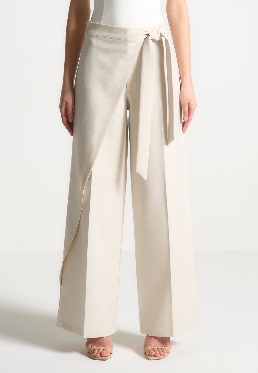 Maniere De Voir Tailored Wrap Trousers With Tie | Trousers