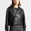 Maniere De Voir Double Breasted Vegan Leather Biker Jacket | Jackets