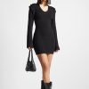 Maniere De Voir Wide Shoulder Knitted Contour Mini Dress | Knitwear