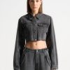 Maniere De Voir Cropped Tacked Sleeve Jacket | Matching Sets