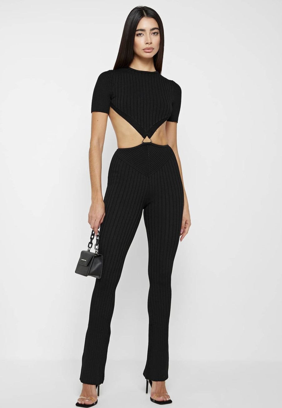 Maniere De Voir Knitted Backless Jumpsuit | Jumpsuits & Playsuits