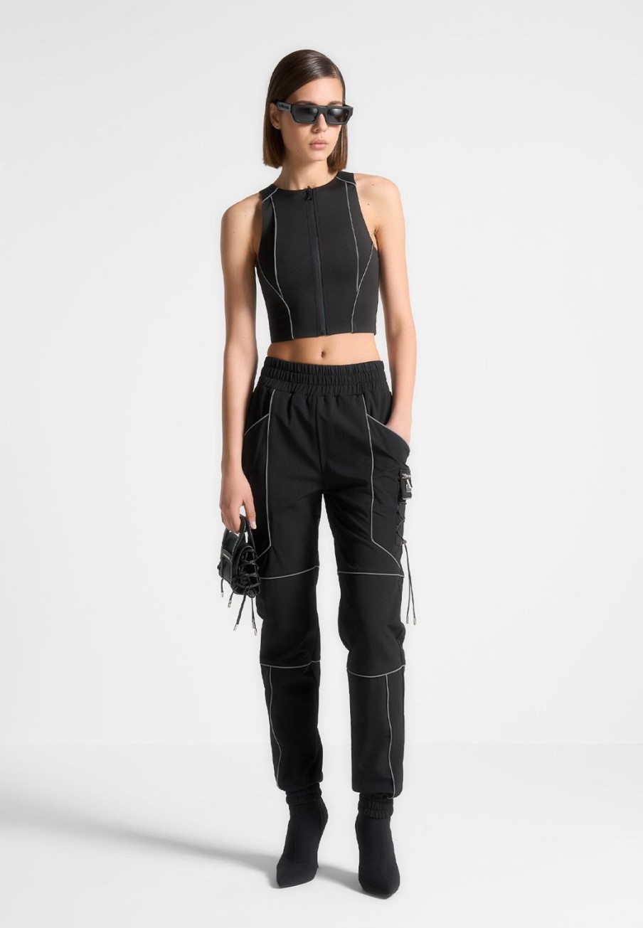 Maniere De Voir Reflective Piped Cargo Pants | Cargo Pants & Joggers