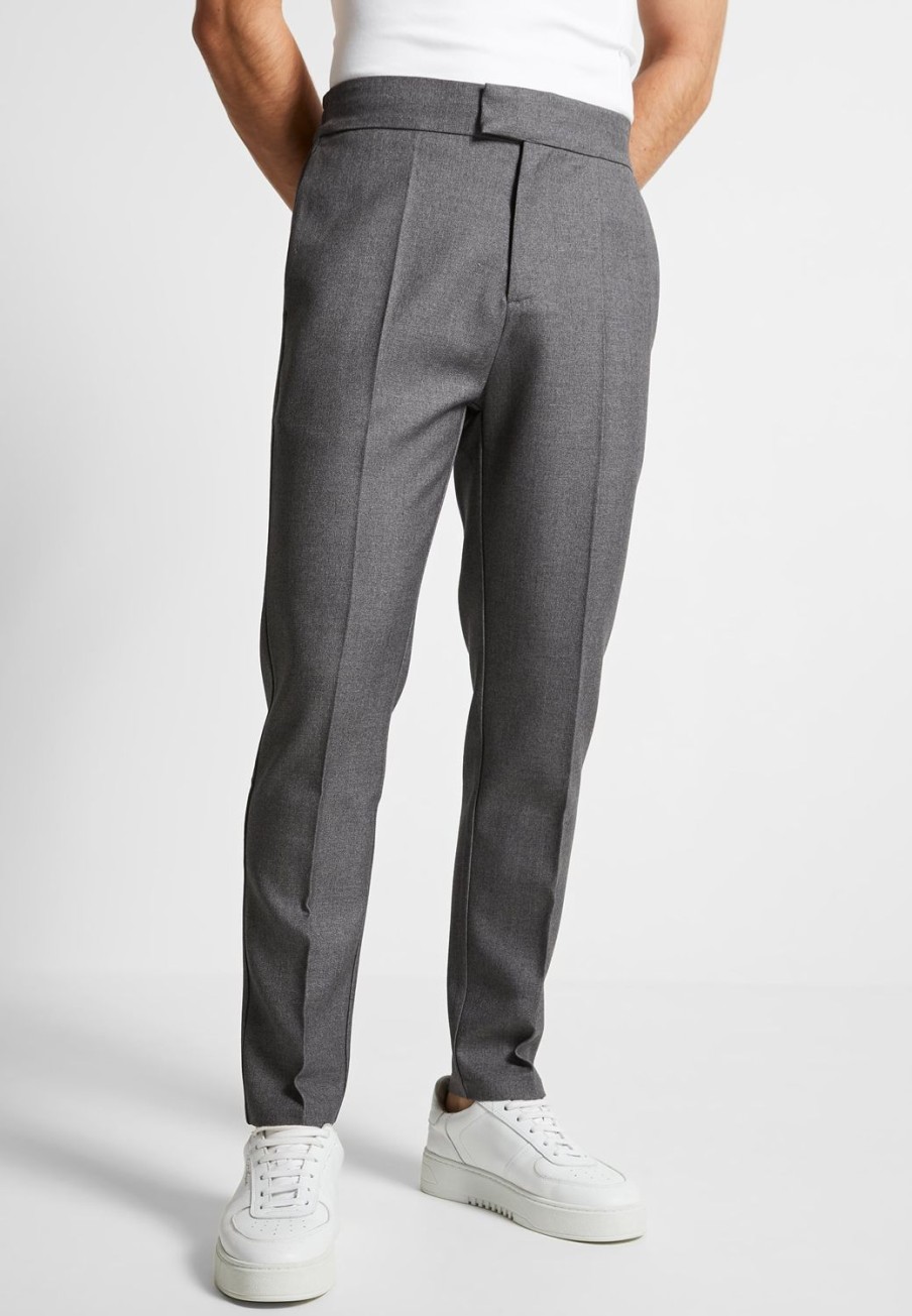 Maniere De Voir Tapered Fit Press Crease Tailored Trousers | Modern Tailoring