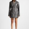 Maniere De Voir Vintage Double Breasted Vegan Leather Blazer Dress | Dresses