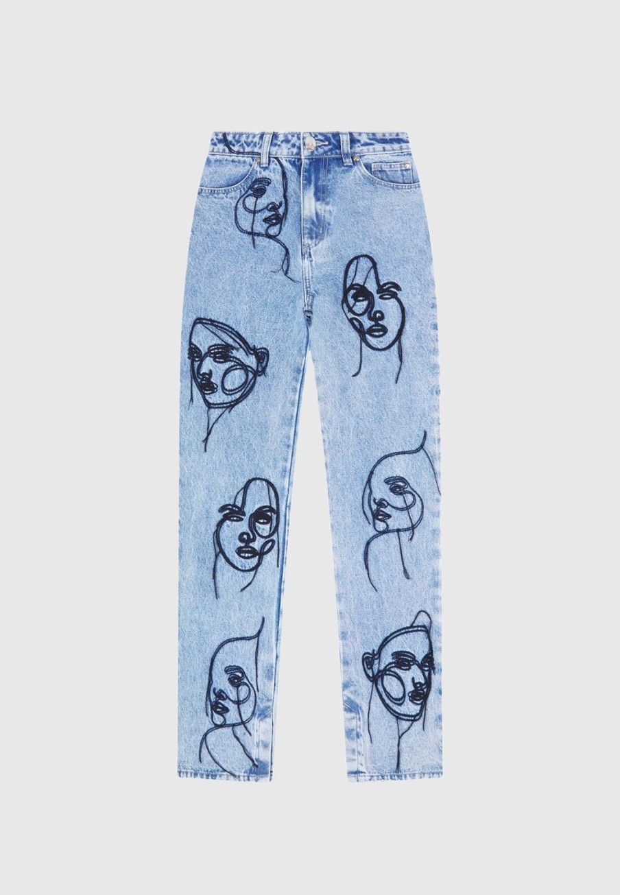 Maniere De Voir Line Art Boyfriend Jeans | Jeans