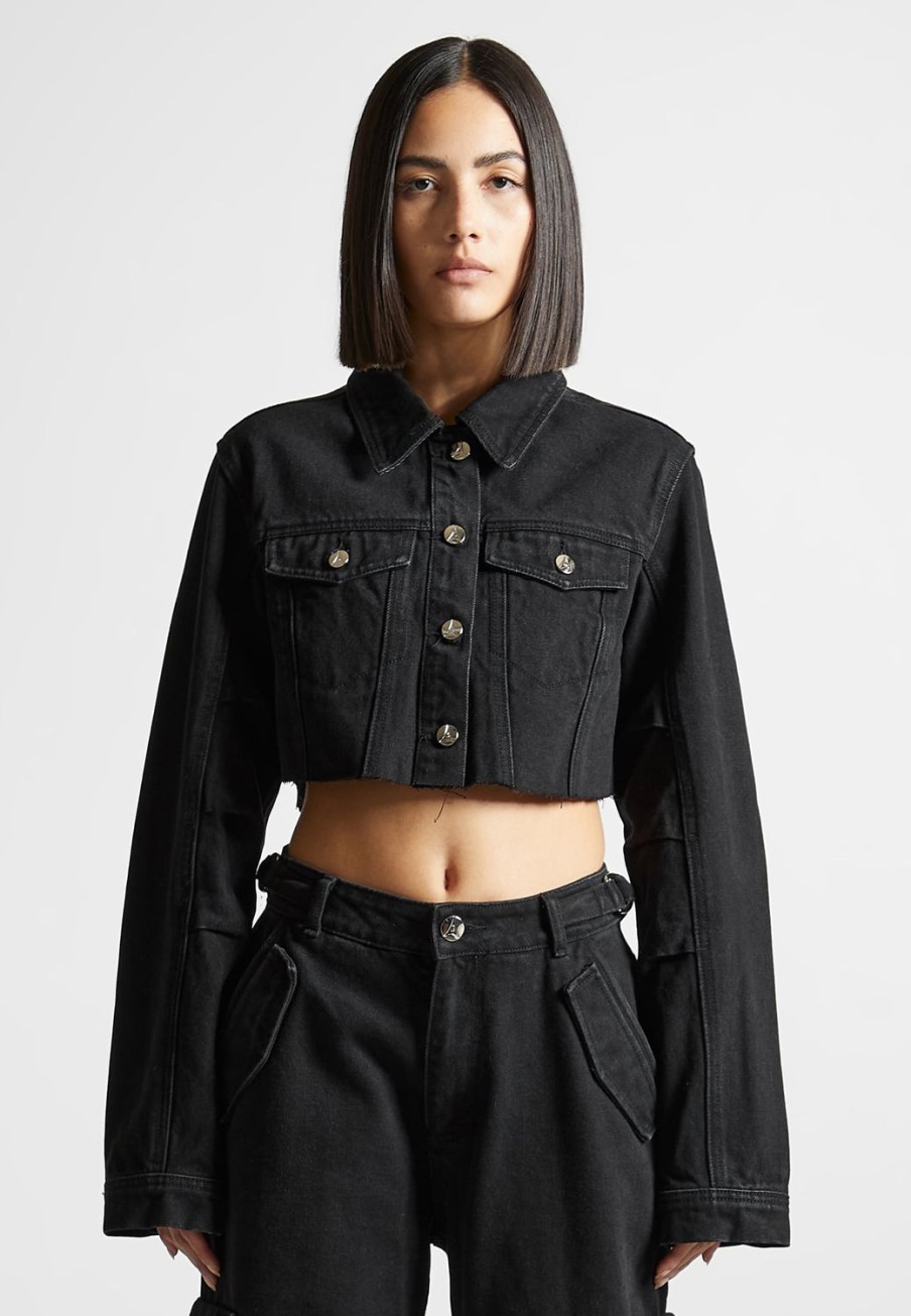 Maniere De Voir Cropped Tacked Sleeve Jacket | Jackets