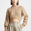 Maniere De Voir Cropped Cable Knit Jumper | Knitwear