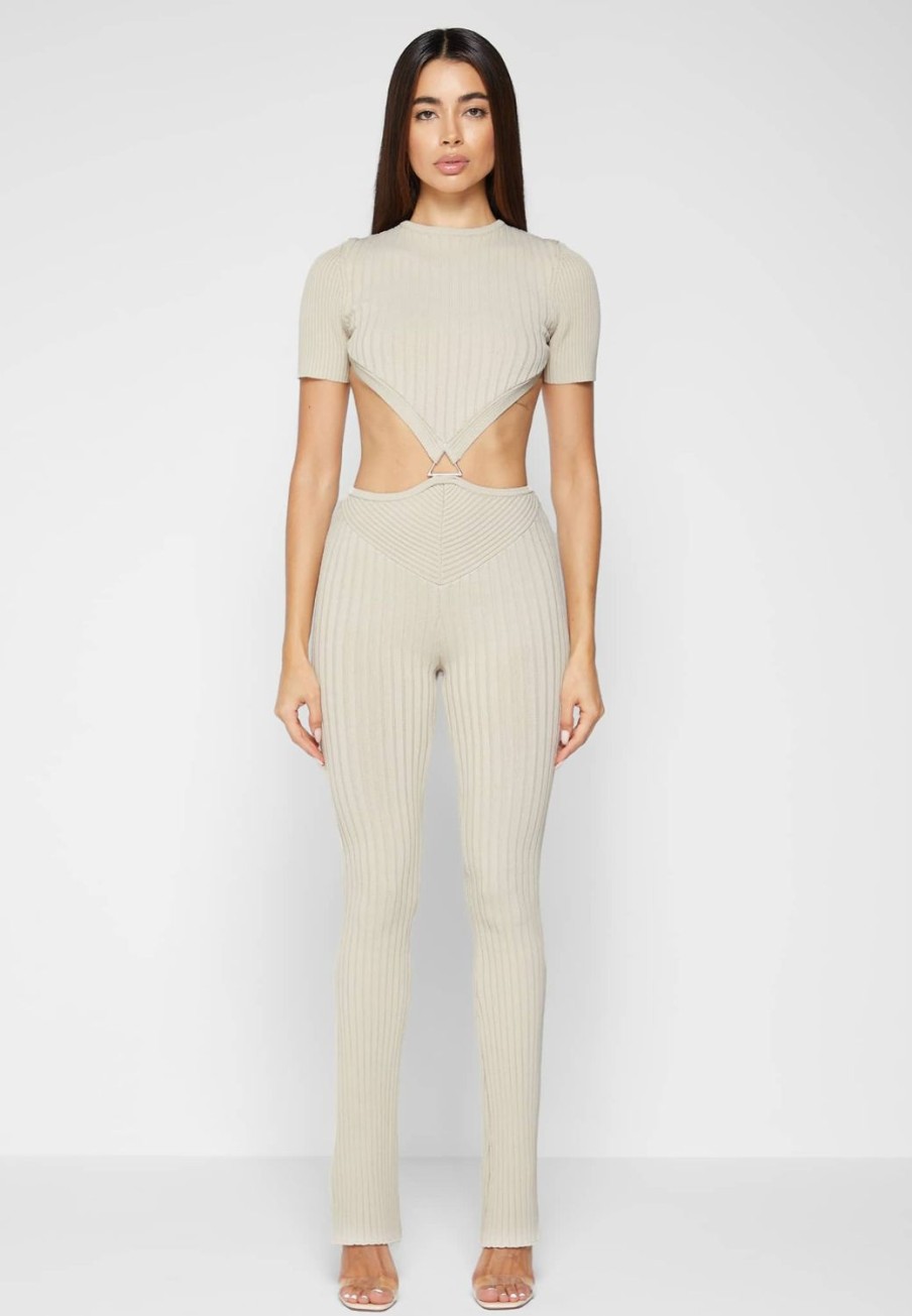 Maniere De Voir Knitted Backless Jumpsuit | Jumpsuits & Playsuits