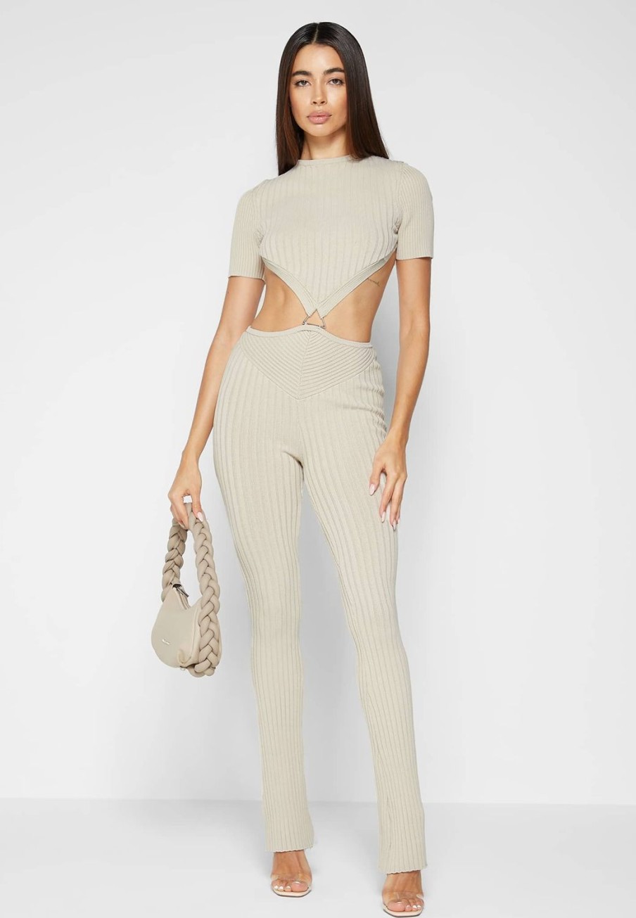 Maniere De Voir Knitted Backless Jumpsuit | Jumpsuits & Playsuits