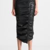 Maniere De Voir Vegan Leather Ruched Midaxi Skirt | Skirts