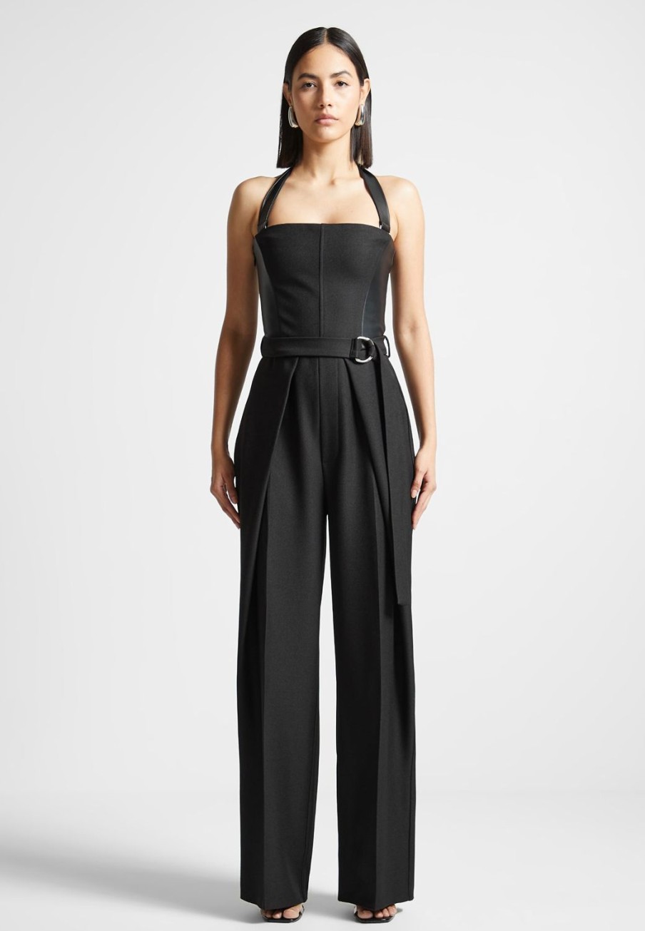 Maniere De Voir Tailored Pleat Jumpsuit With Belt | Jumpsuits & Playsuits