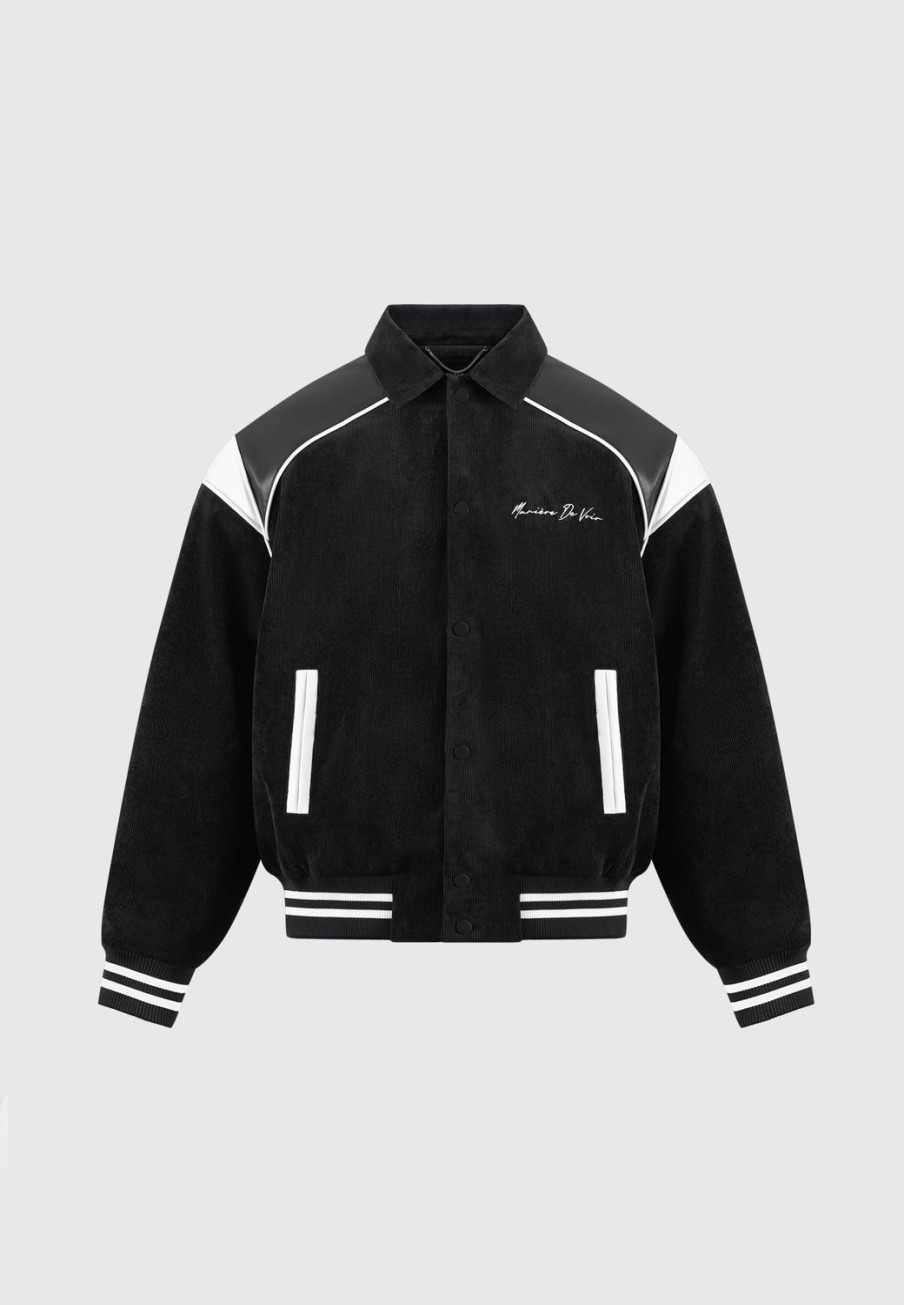 Maniere De Voir Raglan Corduroy Eiffel Varsity Jacket | Jackets