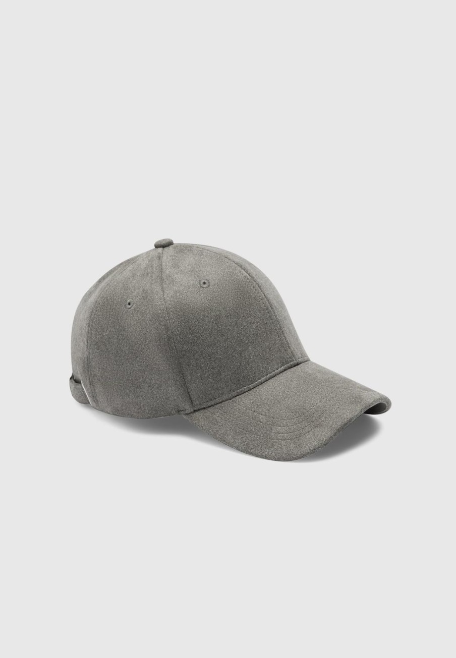 Maniere De Voir Vegan Suede Cap - Grey | Hats