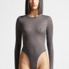 Maniere De Voir Eternelle Sheer Long Sleeve Bodysuit | Bodysuits