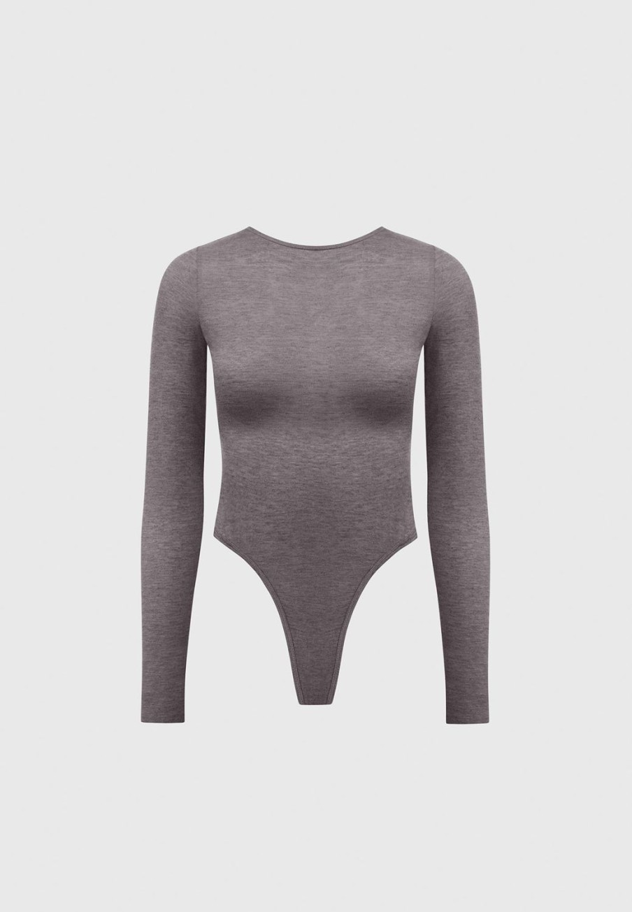 Maniere De Voir Eternelle Sheer Long Sleeve Bodysuit | Bodysuits