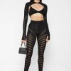 Maniere De Voir High Waisted Knitted Spiral Contour Leggings | Leggings