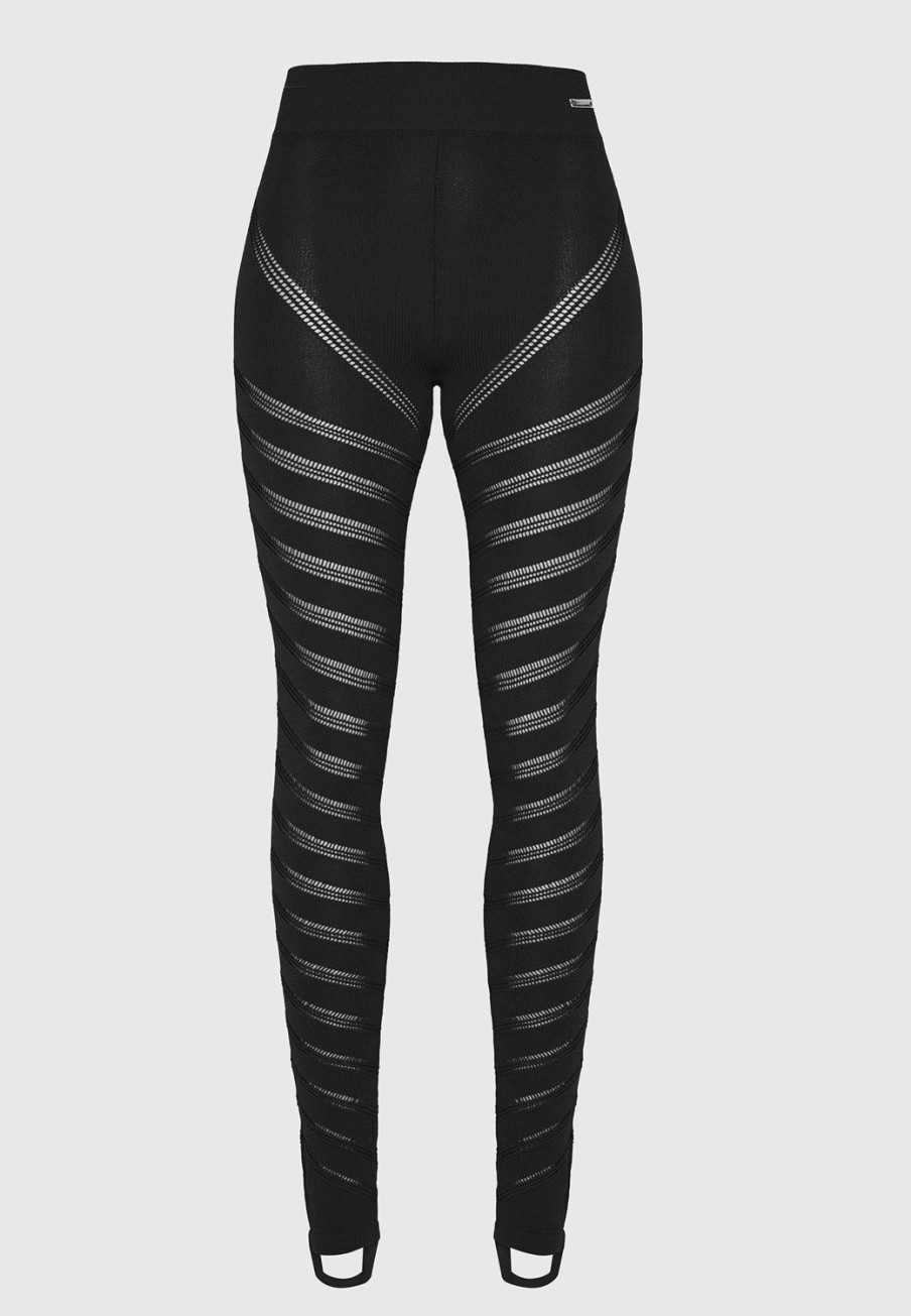 Maniere De Voir High Waisted Knitted Spiral Contour Leggings | Leggings