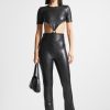 Maniere De Voir Vegan Leather Backless Jumpsuit | Jumpsuits & Playsuits