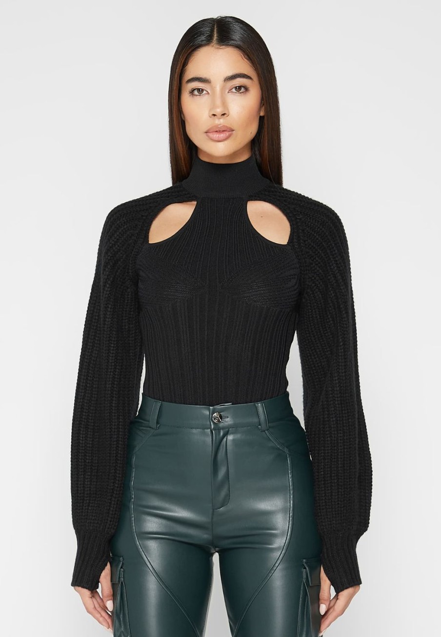 Maniere De Voir Jumper Bodysuit With Cut Out | Knitwear