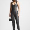 Maniere De Voir Vintage Vegan Leather Corset Jumpsuit | Jumpsuits & Playsuits