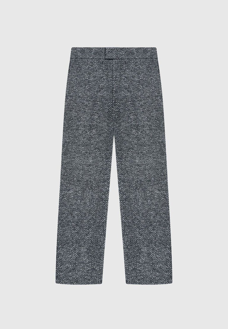 Maniere De Voir Brushed Herringbone Trousers | Modern Tailoring