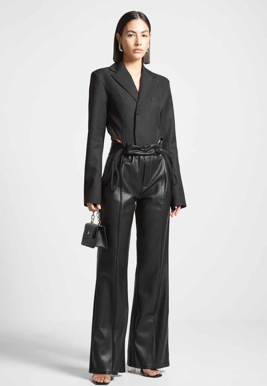 Maniere De Voir Tailored High Leg Blazer Bodysuit | Bodysuits