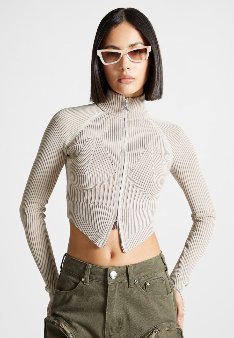 Maniere De Voir Knitted Backless Corset Top | Tops & T Shirts