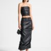 Maniere De Voir Tacked Vegan Leather Midaxi Skirt | Skirts