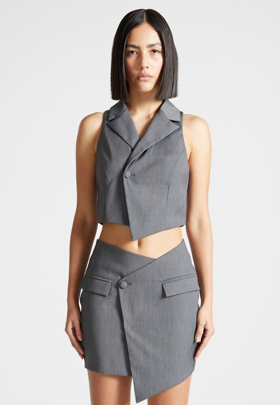 Maniere De Voir Tailored Asymmetric Waistcoat | Matching Sets