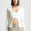 Maniere De Voir 3-In-1 Knit Overlay Bandeau Cardigan | Knitwear