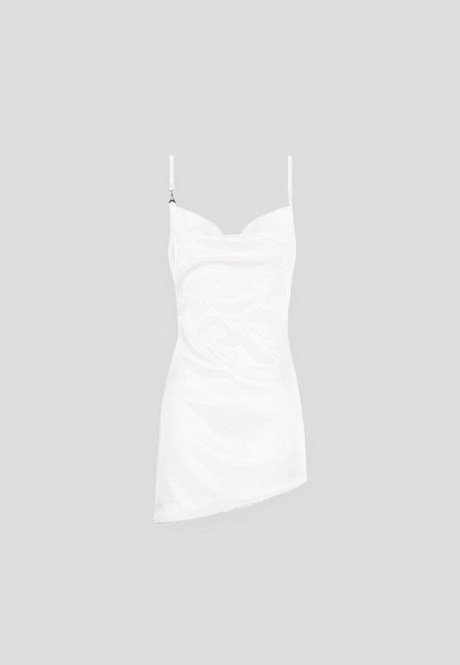 Maniere De Voir Satin Embellished Open Back Mini Dress | Dresses