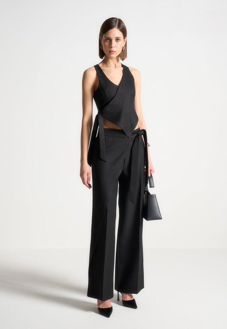 Maniere De Voir Tailored Wrap Trousers With Tie | Matching Sets