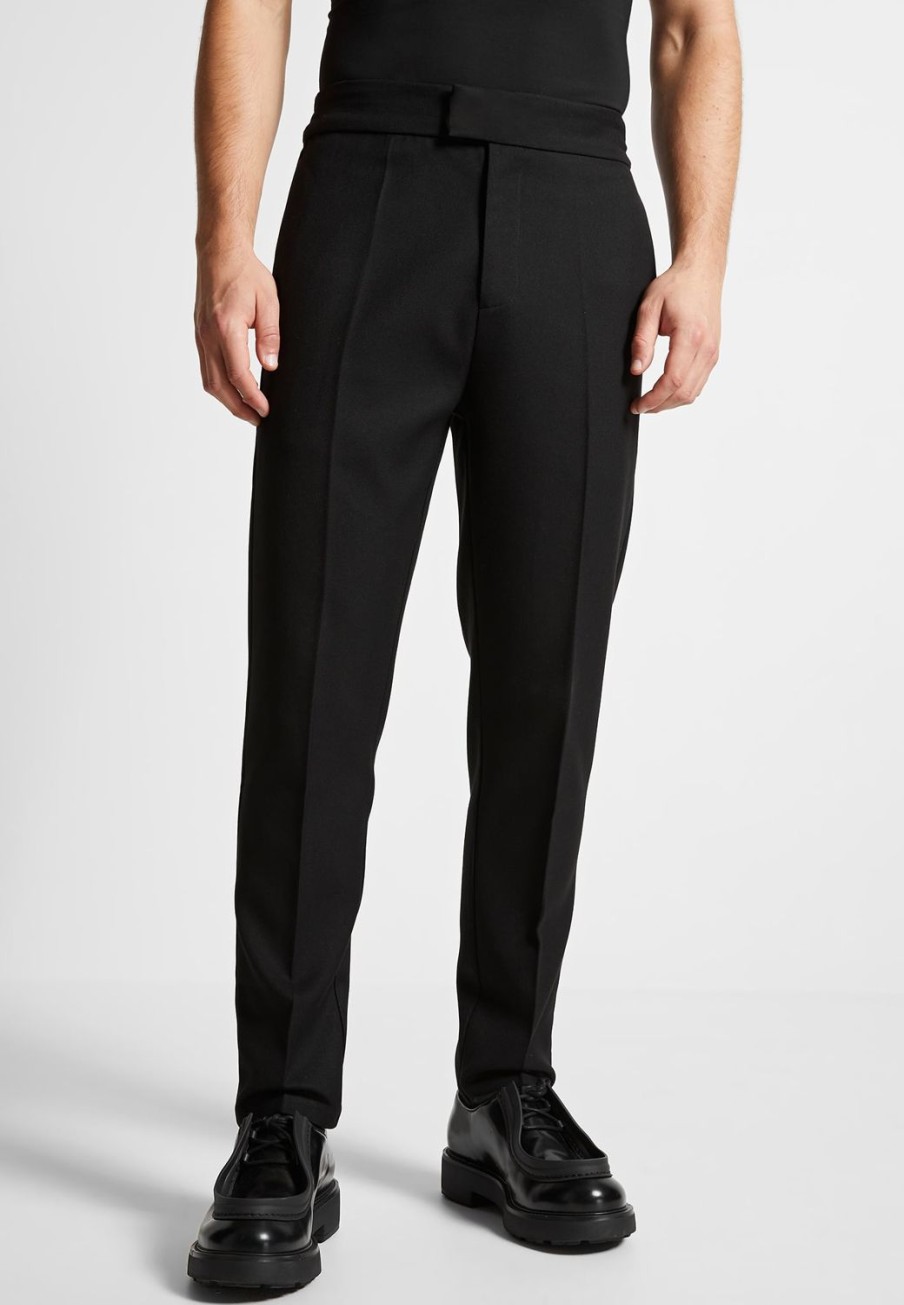 Maniere De Voir Tapered Fit Press Crease Tailored Trousers | Formal Trousers