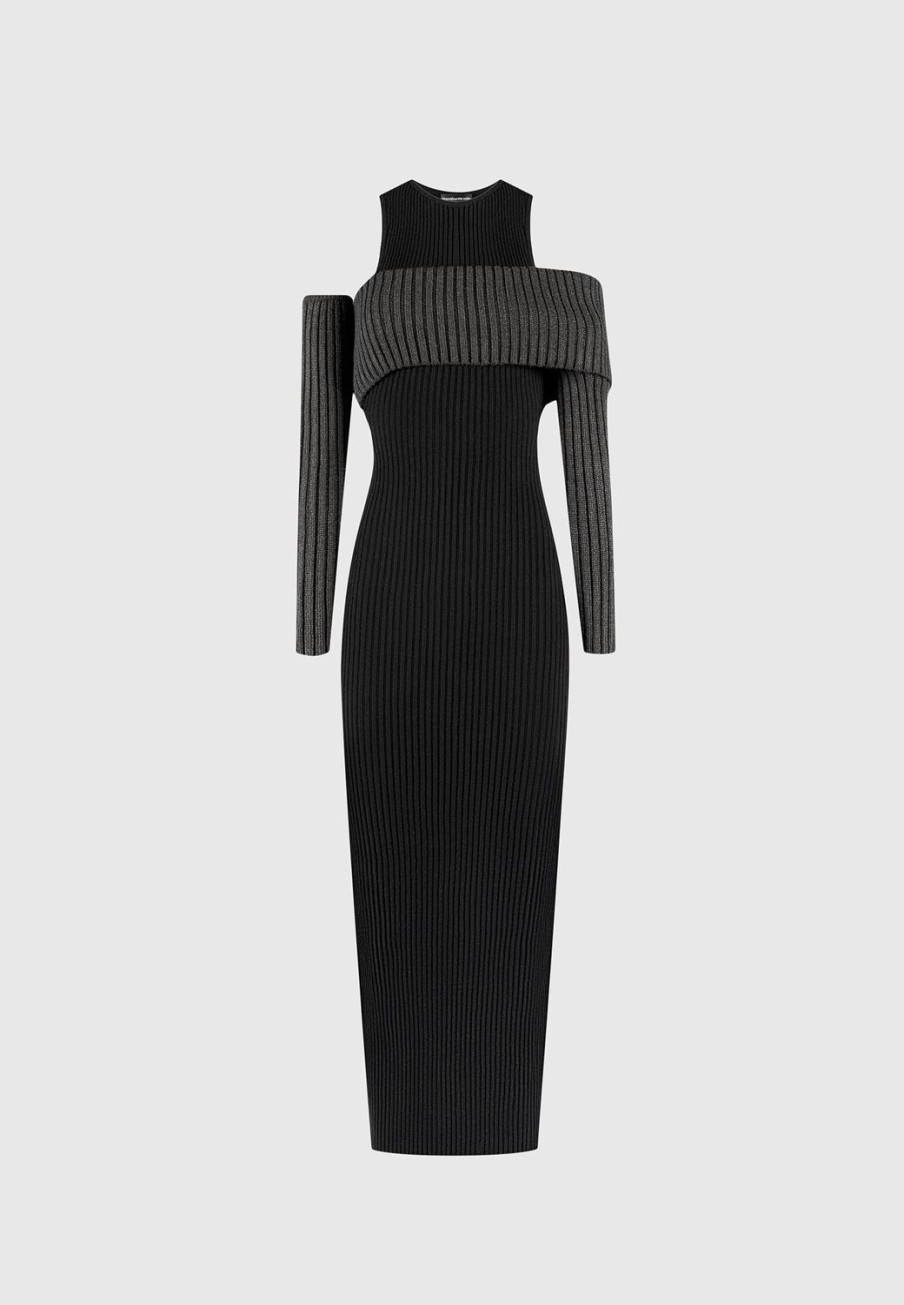 Maniere De Voir Overlay Knitted Midaxi Dress | Knitwear